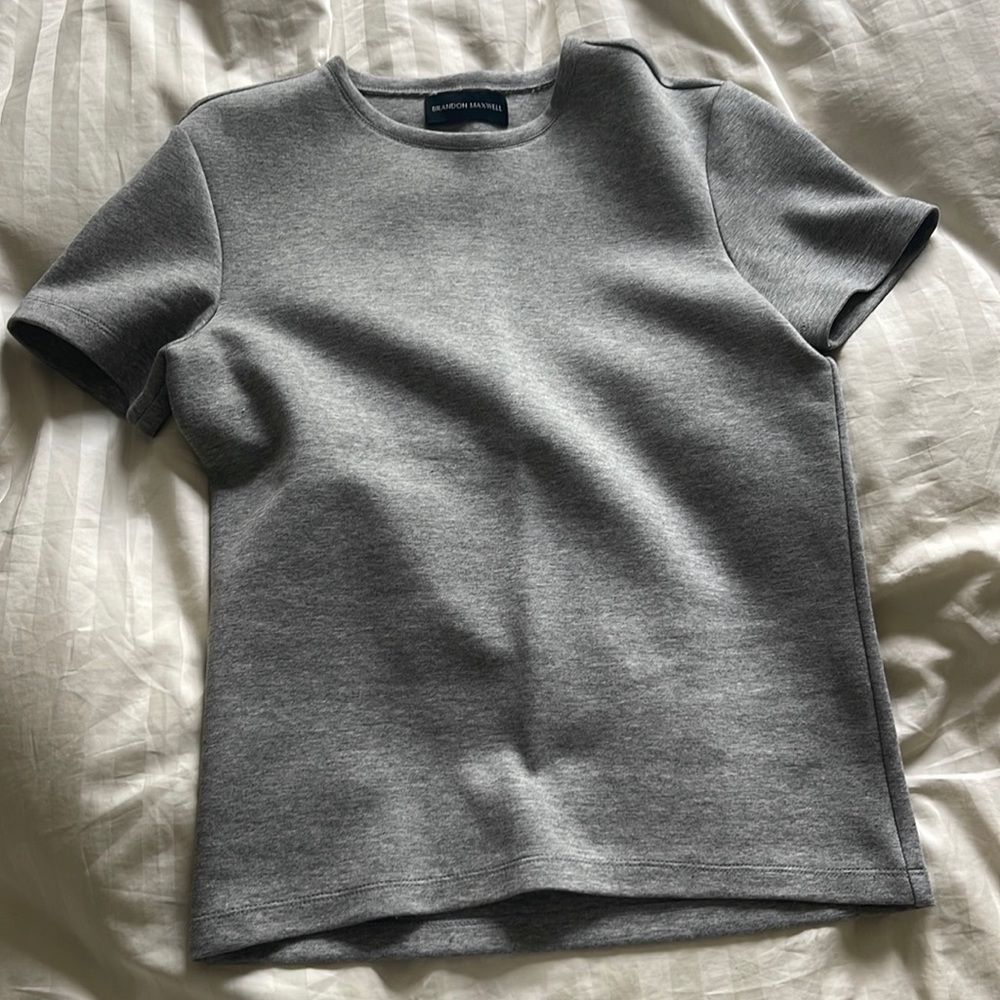 Brandon Maxwell Bonded Neoprene Shirt